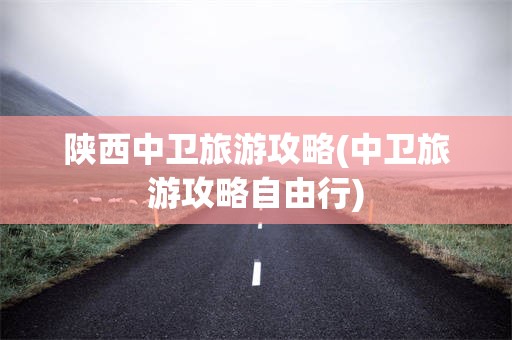 陕西中卫旅游攻略(中卫旅游攻略自由行)