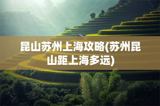昆山苏州上海攻略(苏州昆山距上海多远)