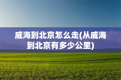 威海到北京怎么走(从威海到北京有多少公里)