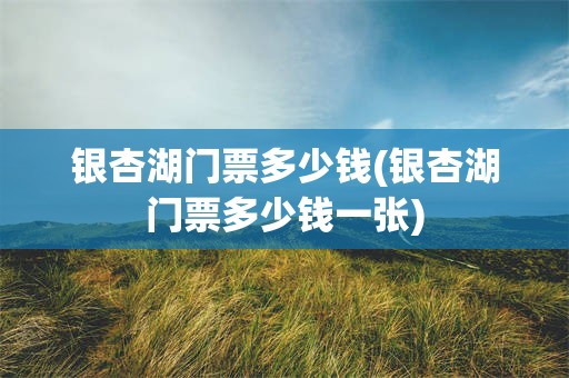 银杏湖门票多少钱(银杏湖门票多少钱一张)