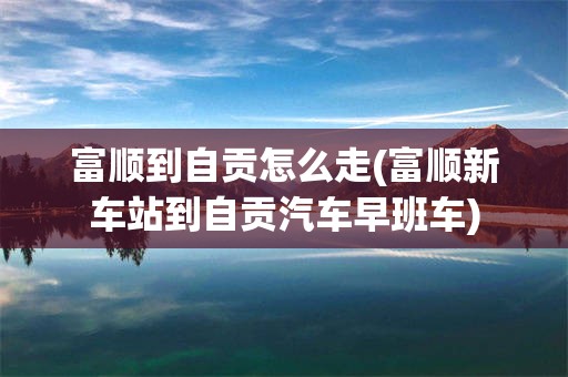 富顺到自贡怎么走(富顺新车站到自贡汽车早班车)