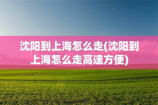 沈阳到上海怎么走(沈阳到上海怎么走高速方便)