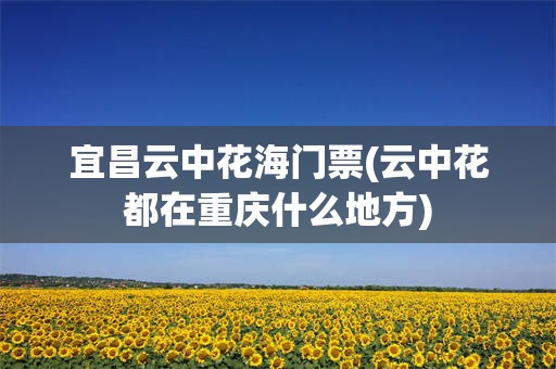 宜昌云中花海门票(云中花都在重庆什么地方)