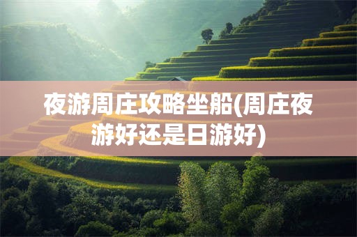 夜游周庄攻略坐船(周庄夜游好还是日游好)