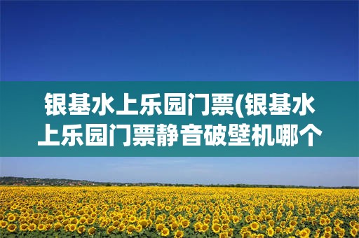 银基水上乐园门票(银基水上乐园门票静音破壁机哪个牌子好)