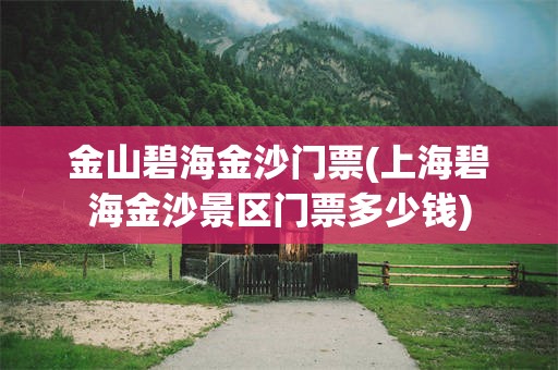 金山碧海金沙门票(上海碧海金沙景区门票多少钱)
