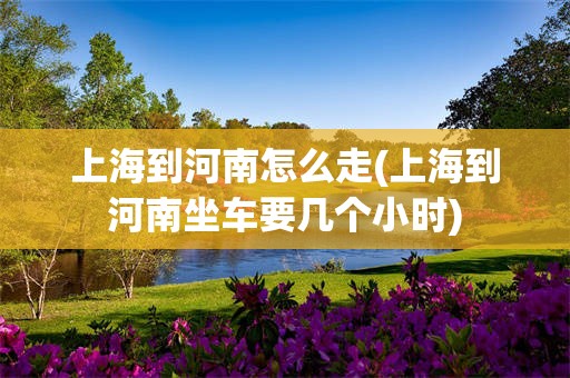 上海到河南怎么走(上海到河南坐车要几个小时)