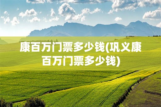 康百万门票多少钱(巩义康百万门票多少钱)
