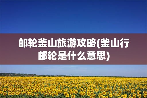 邮轮釜山旅游攻略(釜山行邮轮是什么意思)