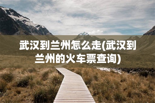 武汉到兰州怎么走(武汉到兰州的火车票查询)