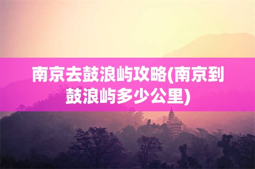 南京去鼓浪屿攻略(南京到鼓浪屿多少公里)