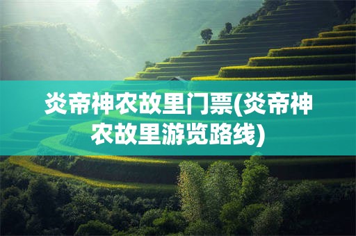 炎帝神农故里门票(炎帝神农故里游览路线)