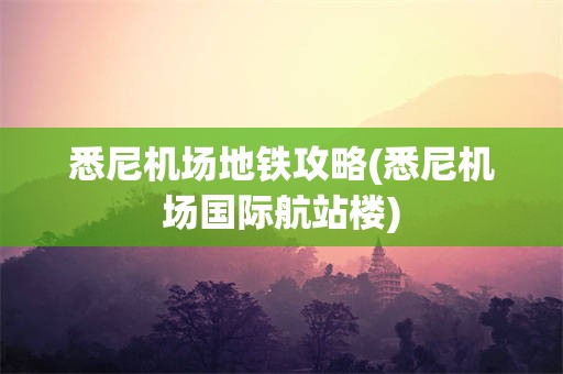 悉尼机场地铁攻略(悉尼机场国际航站楼)