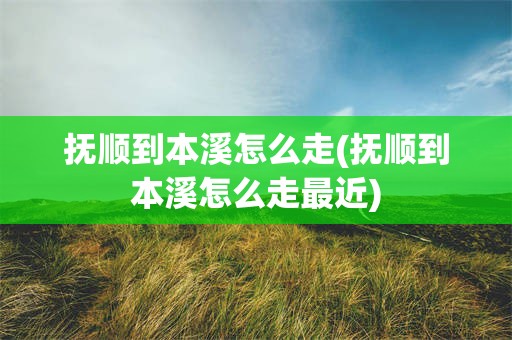 抚顺到本溪怎么走(抚顺到本溪怎么走最近)