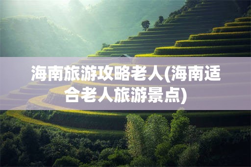 海南旅游攻略老人(海南适合老人旅游景点)