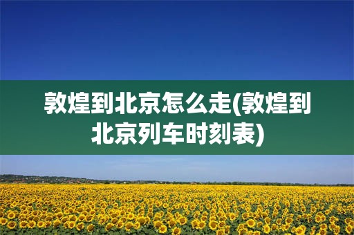 敦煌到北京怎么走(敦煌到北京列车时刻表)