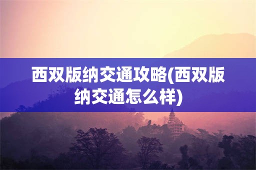 西双版纳交通攻略(西双版纳交通怎么样)