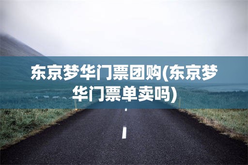 东京梦华门票团购(东京梦华门票单卖吗)