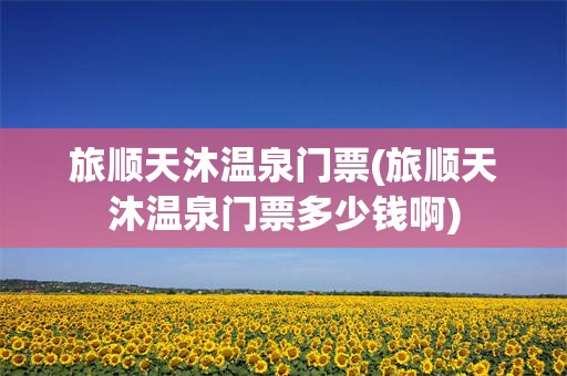 旅顺天沐温泉门票(旅顺天沐温泉门票多少钱啊)