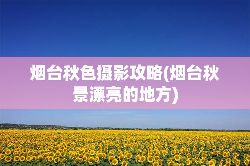烟台秋色摄影攻略(烟台秋景漂亮的地方)