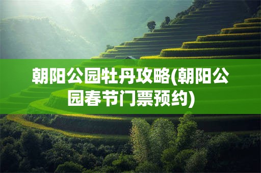朝阳公园牡丹攻略(朝阳公园春节门票预约)