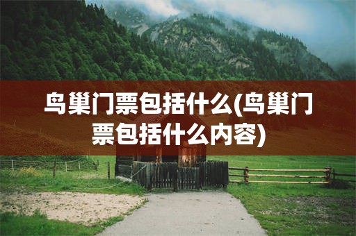 鸟巢门票包括什么(鸟巢门票包括什么内容)