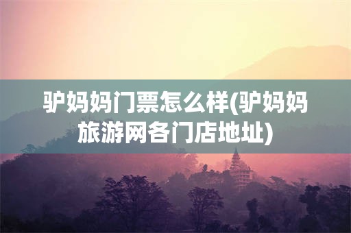驴妈妈门票怎么样(驴妈妈旅游网各门店地址)