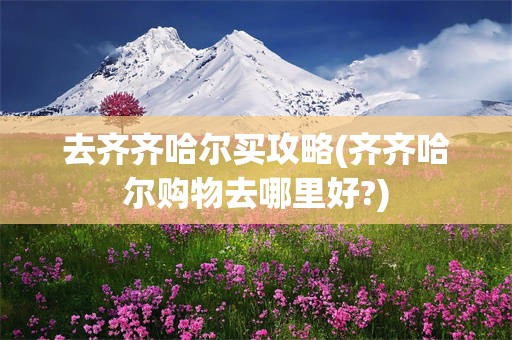 去齐齐哈尔买攻略(齐齐哈尔购物去哪里好?)