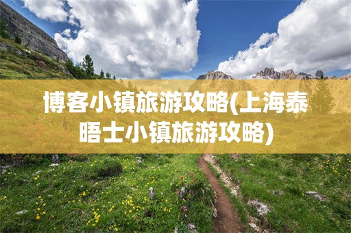 博客小镇旅游攻略(上海泰晤士小镇旅游攻略)