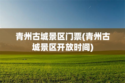 青州古城景区门票(青州古城景区开放时间)