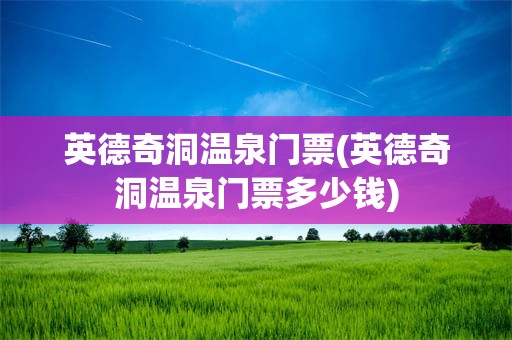 英德奇洞温泉门票(英德奇洞温泉门票多少钱)