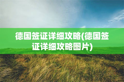 德国签证详细攻略(德国签证详细攻略图片)