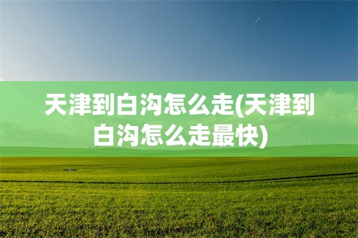 天津到白沟怎么走(天津到白沟怎么走最快)