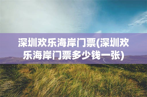 深圳欢乐海岸门票(深圳欢乐海岸门票多少钱一张)