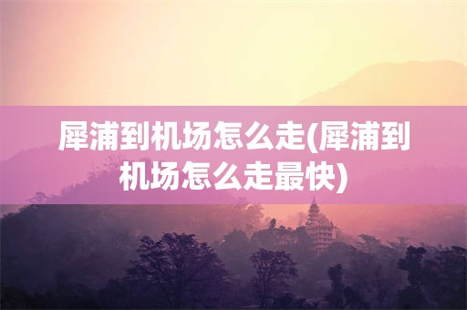 犀浦到机场怎么走(犀浦到机场怎么走最快)