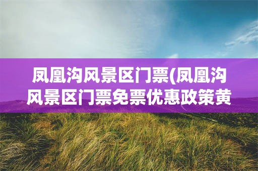 凤凰沟风景区门票(凤凰沟风景区门票免票优惠政策黄马人要门票吗?)
