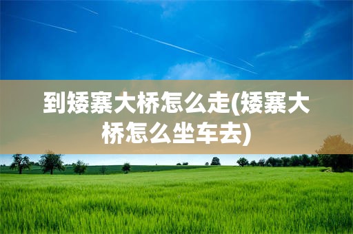 到矮寨大桥怎么走(矮寨大桥怎么坐车去)
