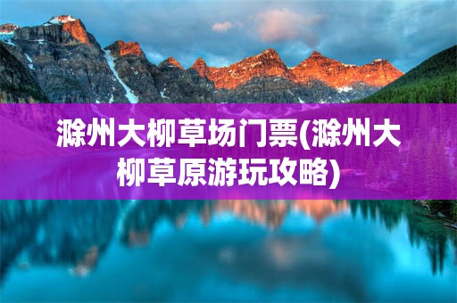 滁州大柳草场门票(滁州大柳草原游玩攻略)
