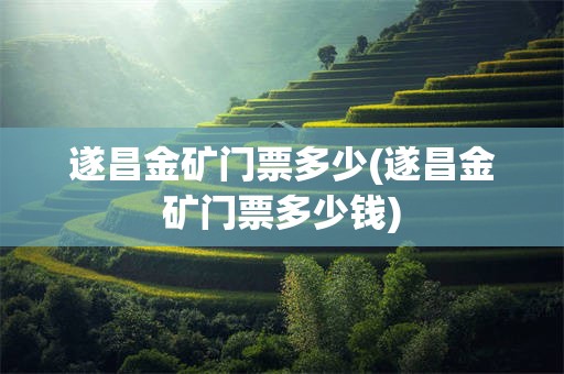 遂昌金矿门票多少(遂昌金矿门票多少钱)