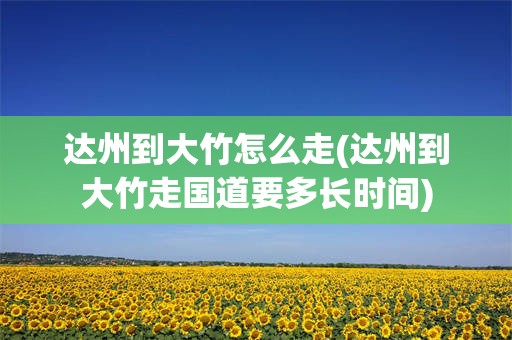 达州到大竹怎么走(达州到大竹走国道要多长时间)