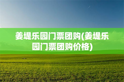 姜堤乐园门票团购(姜堤乐园门票团购价格)