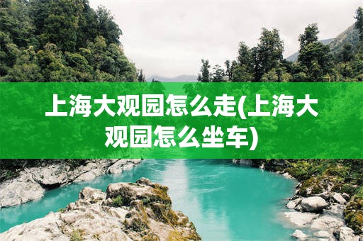 上海大观园怎么走(上海大观园怎么坐车)