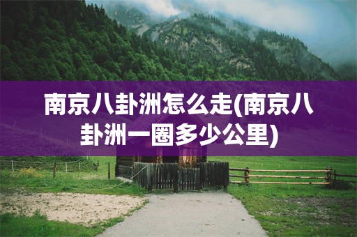 南京八卦洲怎么走(南京八卦洲一圈多少公里)