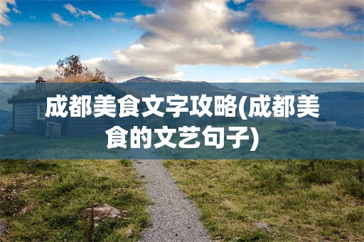 成都美食文字攻略(成都美食的文艺句子)