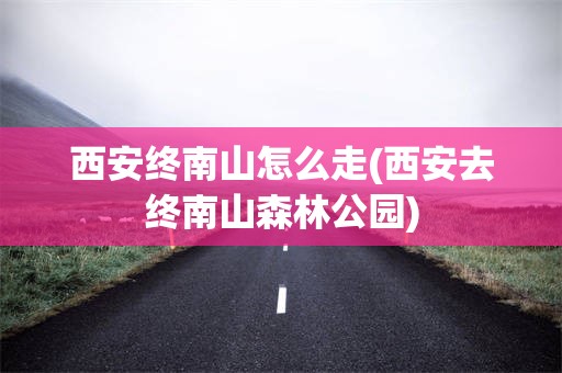西安终南山怎么走(西安去终南山森林公园)