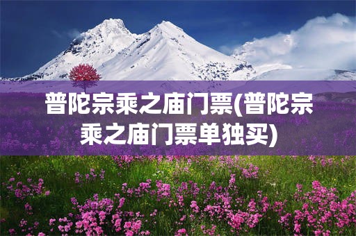 普陀宗乘之庙门票(普陀宗乘之庙门票单独买)