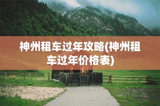 神州租车过年攻略(神州租车过年价格表)