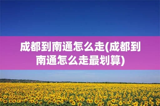 成都到南通怎么走(成都到南通怎么走最划算)