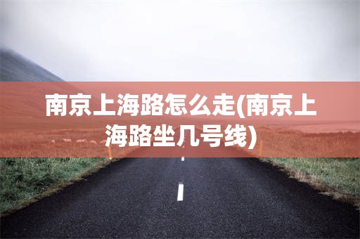 南京上海路怎么走(南京上海路坐几号线)