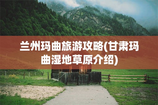 兰州玛曲旅游攻略(甘肃玛曲湿地草原介绍)